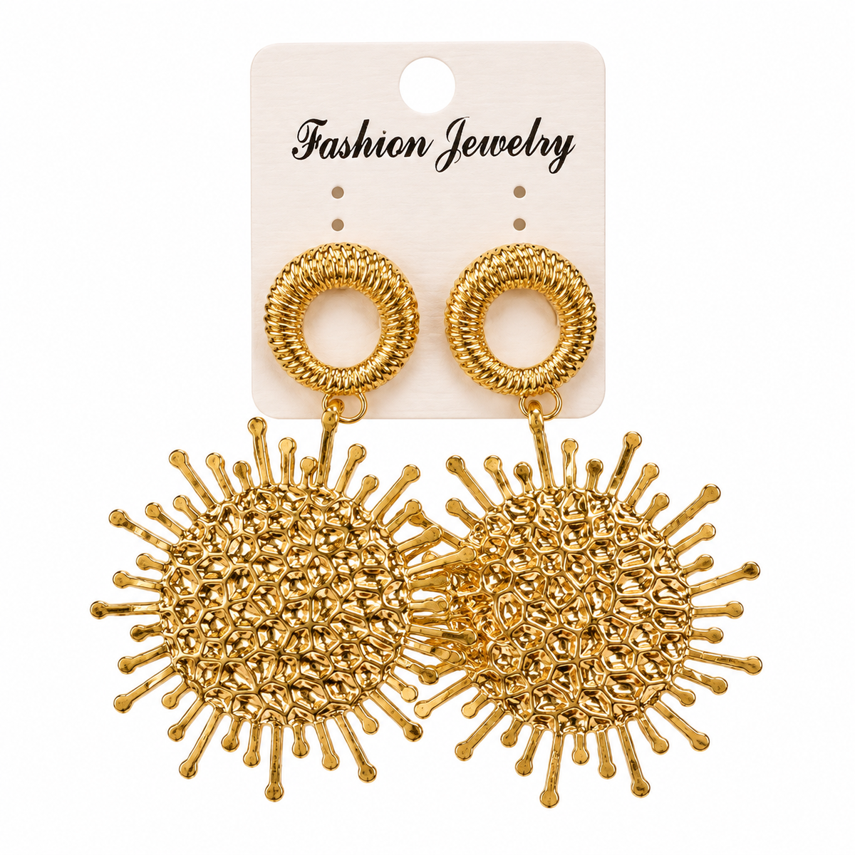 Elegante goldfarbene Statement-Ohrringe