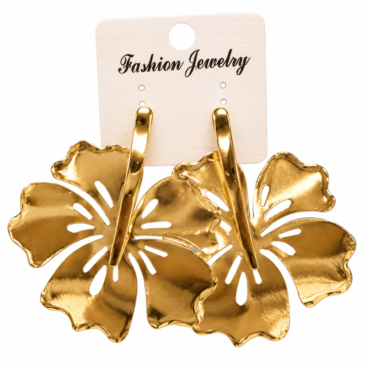 Elegante goldfarbene Blüten-Ohrringe